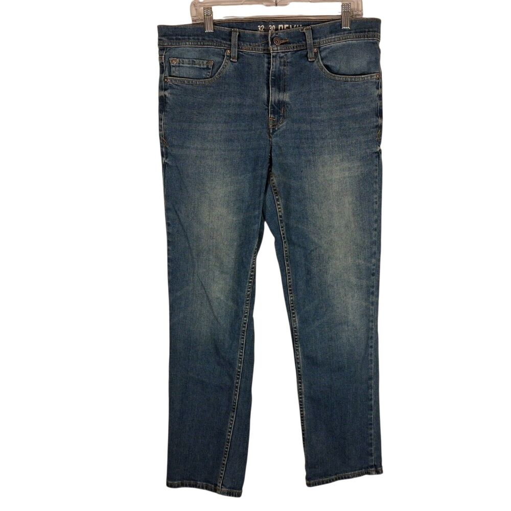 Devil-Dog jeans mens 32x30 blue denim slim fit straight leg medium wash DD3001